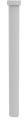 Een lang, smal, verticaal object in lichtgrijze kleur op een witte achtergrond.