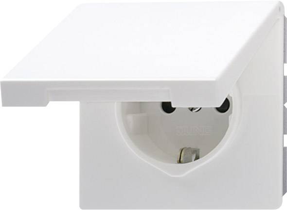 Jung LS1520KLWW Wandcontactdoos met randaarde Inzetstuk LS plus, LS design, LS 990 Alpine-wit 1 stuk(s)