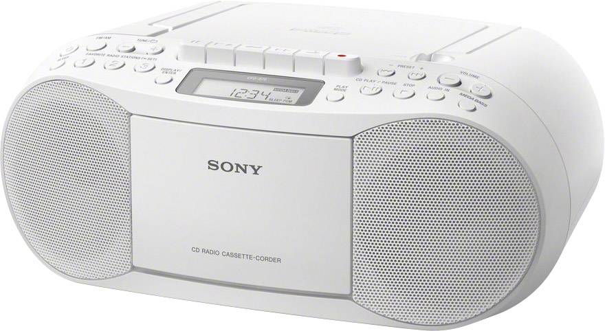 Frank kwaadaardig campagne Sony CFD-S70W Radio/CD-speler VHF (FM), Middengolf AUX, CD, Cassette  Opnamefunctie Wit kopen ? Conrad Electronic
