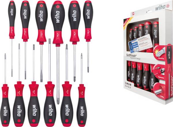 Wiha 302 H12 Schroevendraaierset Werkplaats 12-delig Plat, Binnen-Torx, Kruiskop Pozidriv, Kruiskop Phillips