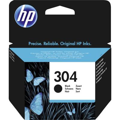 HP inktpatroon 304 in zwart. Verpakking toont blauwe vlinders op een zwarte achtergrond. Bovenaan staat 'Originele HP Inkten'.