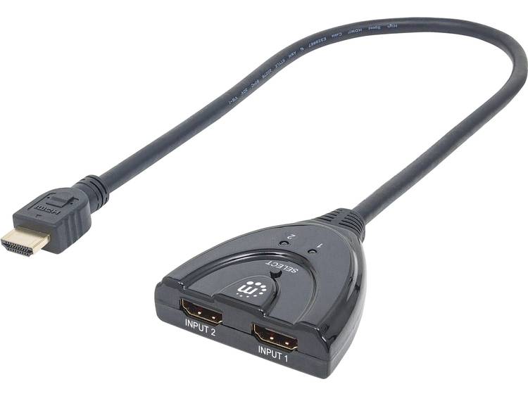 Manhattan HDMI Adapter Manhattan 2-Port integriertes Kabel (207416)