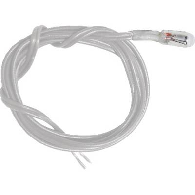 Een wit kabel met een sensor aan het uiteinde, die in een lus is gewikkeld.