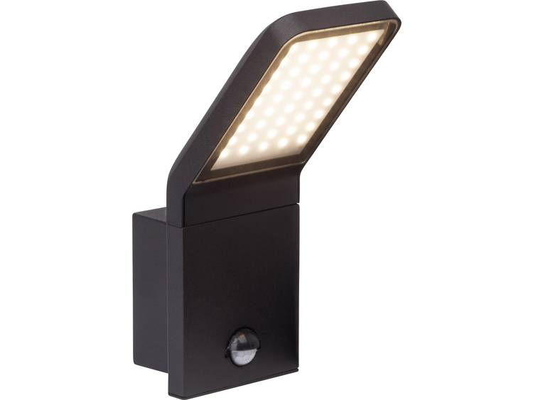 Brilliant paneel Buiten LED-wandlamp met bewegingsmelder 9 W Zwart