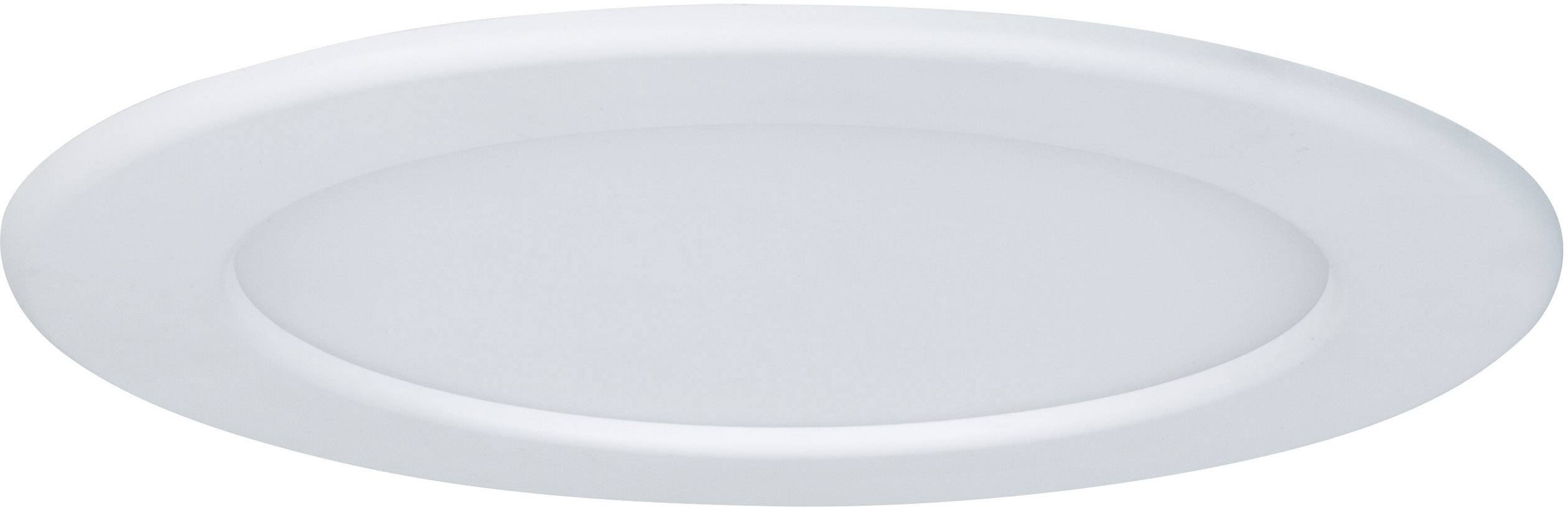 Een platte, ronde, witte LED-inbouwplafondlamp met een strak design, geschikt voor moderne interieurs.