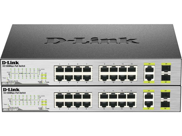 16ports (8 Ports Poe) Fast Ethernet Unmanaged Switch 2 1000basetsfp Combo Ports