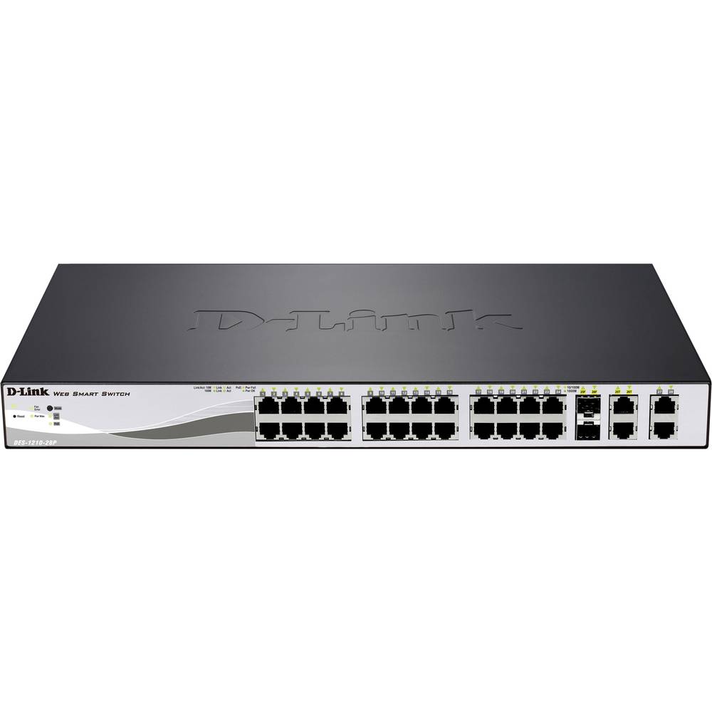 D-Link DES-1210-28P DES-1210-28P 19 netwerk switch 26 + 2 poorten 100 MBit/s PoE-functie