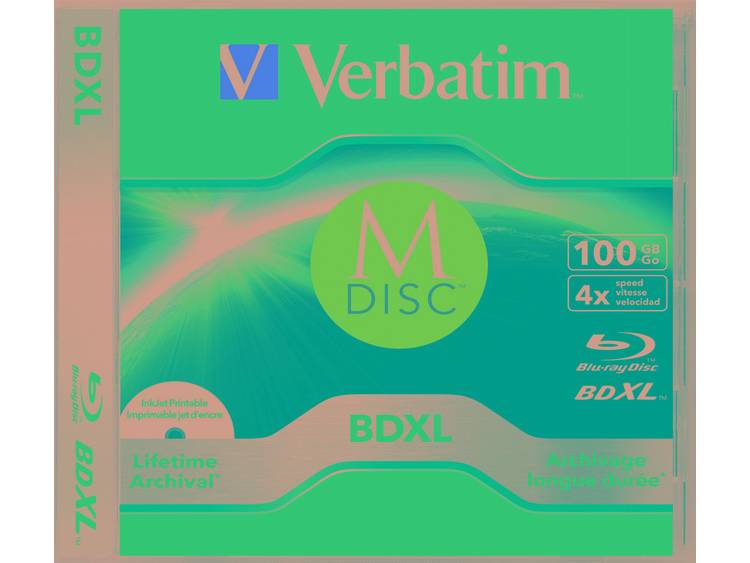 Verbatim 1x5 Verbatim M-Disc BD-R Blu-Ray 100GB 4x Speed inkjet print. JC (43834)