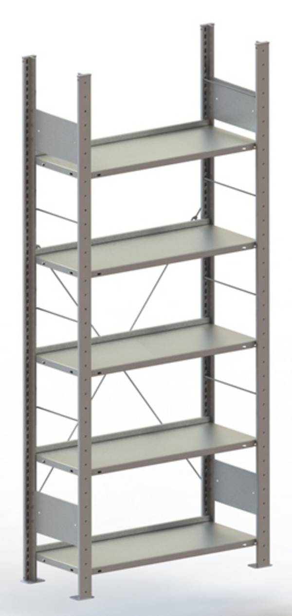 META Regalbau 177996 Archiefkast basismodule (b x h x d) 806 x 1850 x 336 mm Staal Verzinkt Verzinkt Metaal