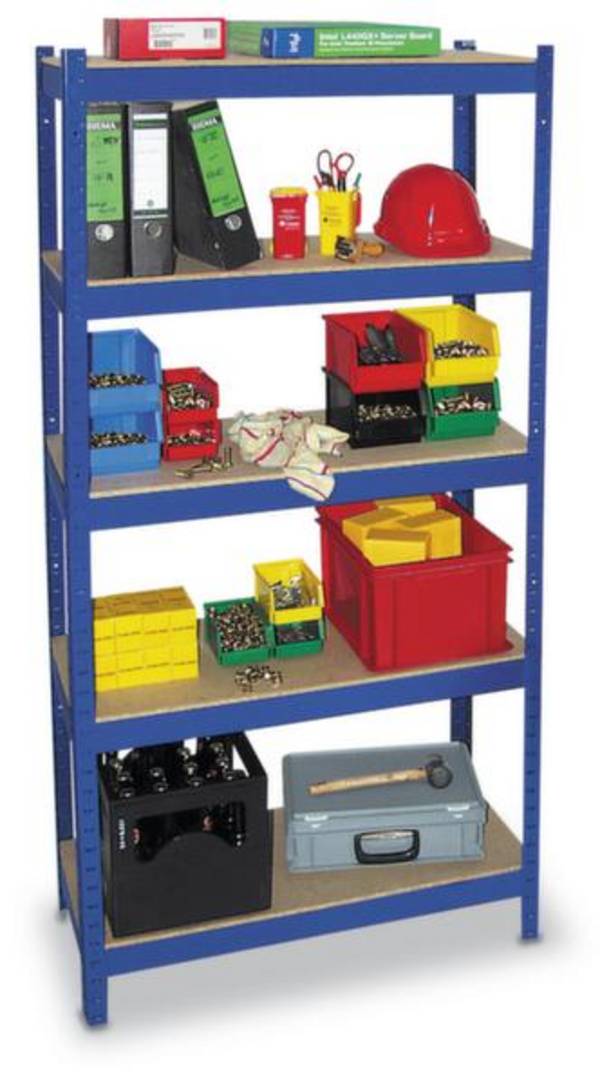 BRB Lagertechnik 26032 Magazijnstelling basismodule 265 kg (b x h x d) 90 x 1.8 x 41 cm Staal Kunststofcoating Gentiaan-blauw Hout
