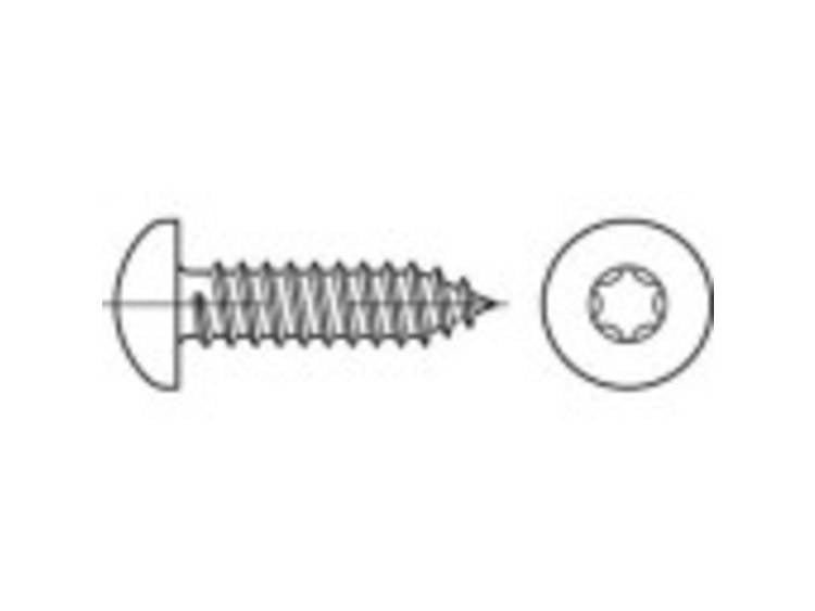 Cilinderkop schroeven 4.2 mm 16 mm T-profiel DIN 7981 Staal galvanisch verzinkt 1000 stuks TOOLCRAFT