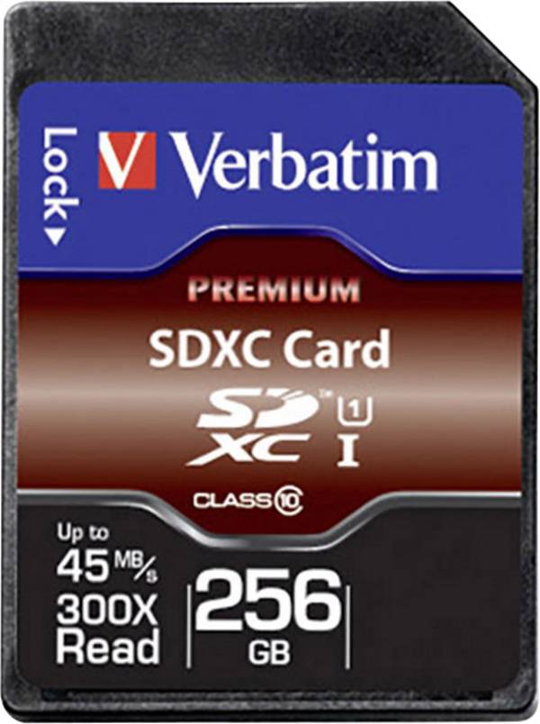 Verbatim Premium SDXC-kaart 256 GB Class 10, UHS-I