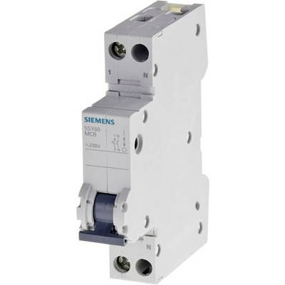 Een tweepolige Siemens-installatieautomaat, model 5SY60, geschikt voor 230V. Voornamelijk gebruikt in elektrische toepassingen.