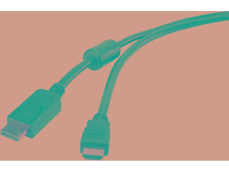 DisplayPort-HDMI Kabel Renkforce [1x DisplayPort stekker 1x HDMI-stekker] 0.50 m Zwart