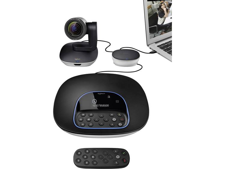 Logitech GROUP Full HD-webcam 1920 x 1080 pix Standvoet