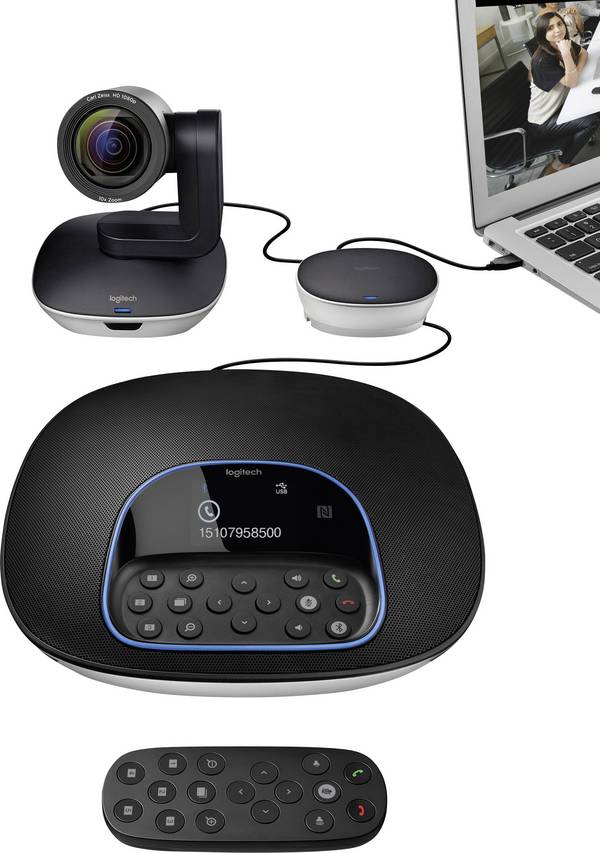 Logitech GROUP Full HD-webcam 1920 x 1080 Pixel Standvoet