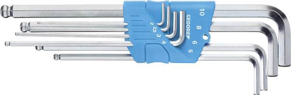 Gedore 1523988 Inbus Haakse schroevendraaierset 2 mm, 2.5 mm, 3 mm, 4 mm, 5 mm, 6 mm, 8 mm, 10 mm   8-delig