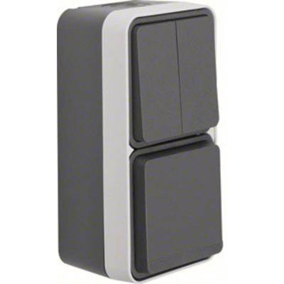 BERKER Berk AP socket SCHUKO 47843515 2-gang horizontal BERKER Berk AP socket SCHUKO 47843515 2-gang horizontal