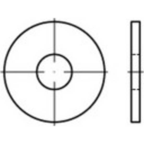 Onderlegring 6.4 mm 18 mm   Staal  250 stuk(s) TOOLCRAFT  146433