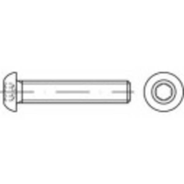 TOOLCRAFT 1067841 Lenskopschroeven M5 30 mm Binnenzeskant (inbus) RVS A2 500 stuk(s)