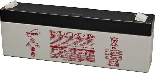 EnerSys NP 2.3-12 Genesis Loodaccu 12 V 2.3 Ah Loodvlies (AGM) (b x h x d) 178 x 67 x 35 mm Kabelschoen 4.8 mm Onderhoudsvrij