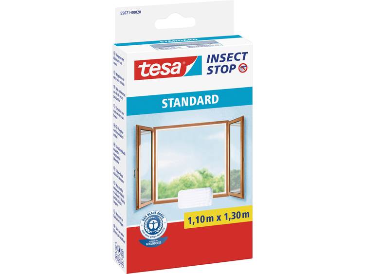 Tesa vliegenhor standaard voor ramen (l x b) 1.1 m x 1.3 m Wit insectenverdrijver 55671-20-03
