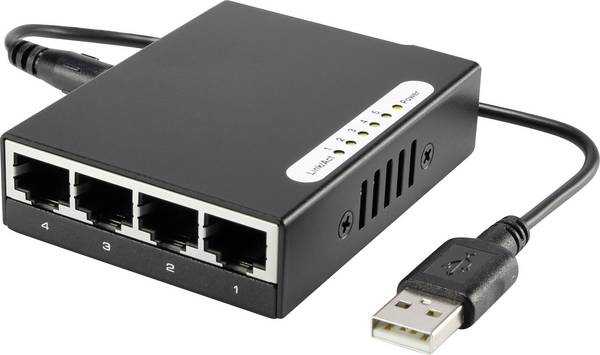 Renkforce RF-4451433 RF-4451433 Netwerk switch 5 poorten 100 MBit/s USB-stroomverzorging