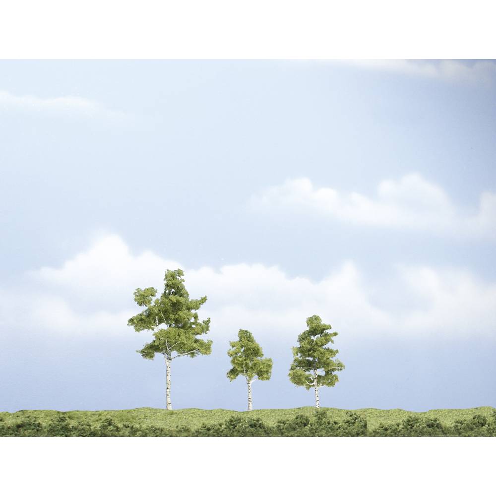 Woodland Scenics WTR1605 Set bomen Berk 40 tot 75 mm Groen (gemiddeld) 3 stuk(s)