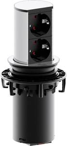 Conrad Bachmann 928.002 Stekkerdoostoren 2-voudig Zilver, Zwart 1 stuk(s) aanbieding