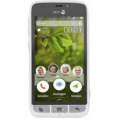 doro 8031 Dual-SIM senioren smartphone  8 GB 11.4 cm (4.5 inch) Wit, Zilver Android 5.1 Lollipop Single-SIM