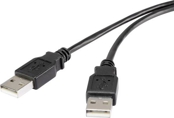 Renkforce RF-4463028 USB-kabel  USB 2.0 USB-A stekker, USB-A stekker 1.00 m Zwart Vergulde steekcontacten