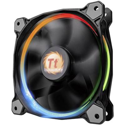 Thermaltake Riing 12 LED RGB PC-ventilator Zwart (b x h x d) 120 x 120 x 25 mm Incl. LED-verlichting