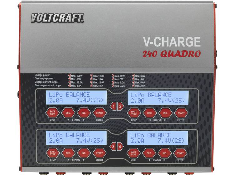 VOLTCRAFT Modelbouw multifunctionele lader 12 V, 230 V 12 A Li-poly, LiFe, Li-ion, LiHV, NiCd, NiMH,