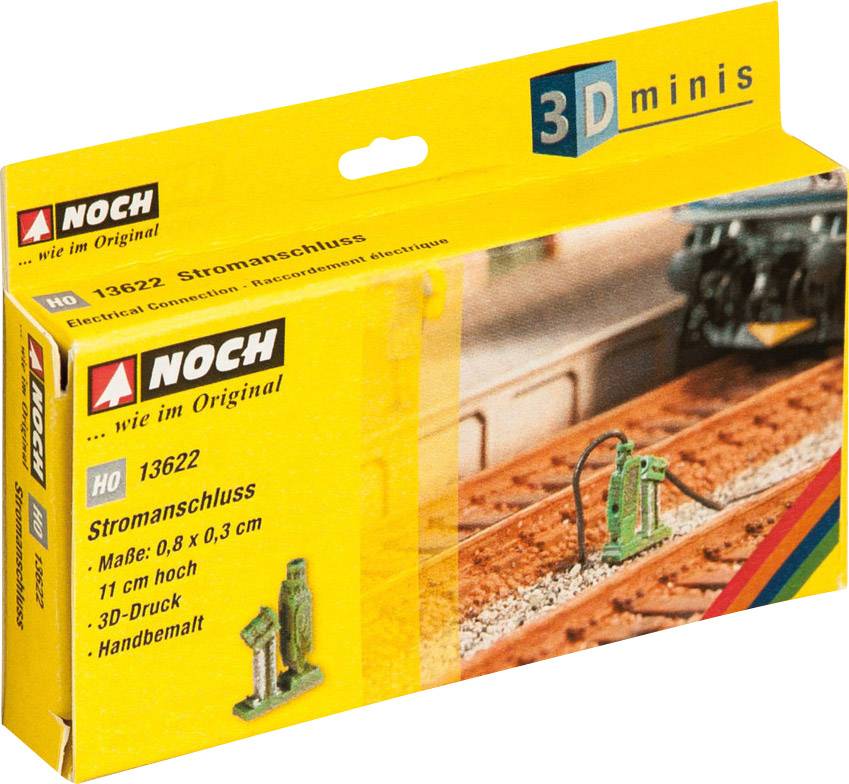 NOCH 3D-minis 0013622 H0 3D-mini's, set van 2 stuks stroomaansluiting 3D-printmodel, Geverfd-2