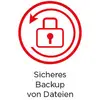 Een rood slot-symbool in een cirkel met een pijl. Daaronder staat 'Veilige back-up van bestanden'.