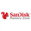 Logo met een rood eekhoorntje links en de tekst 'SanDisk Memory Zone' rechts.