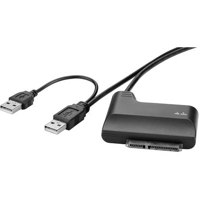 Renkforce HDD/ SSD Adapter [1x USB-A 2.0 stekker - 1x SATA-combi-stekker 15+7-polig]  Vergulde steekcontacten