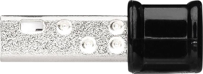 Close-up van een metalen connector met een zwarte kunststof behuizing.