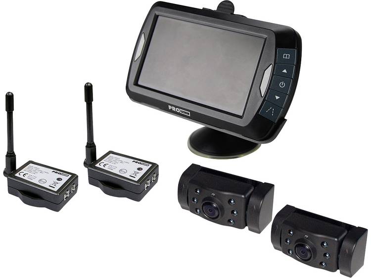 Draadloze achteruitrijcamera ProUser 2 camera's, Extra IR-verlichting, Afstandshulplijnen, Automatis