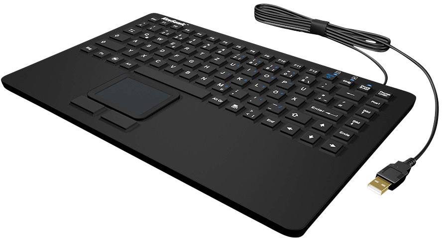 Keysonic KSK-5230 IN (DE) Toetsenbord USB QWERTZ, Duits Zwart Spatwaterdicht, Geïntegreerd touchpad, Muisknoppen-3