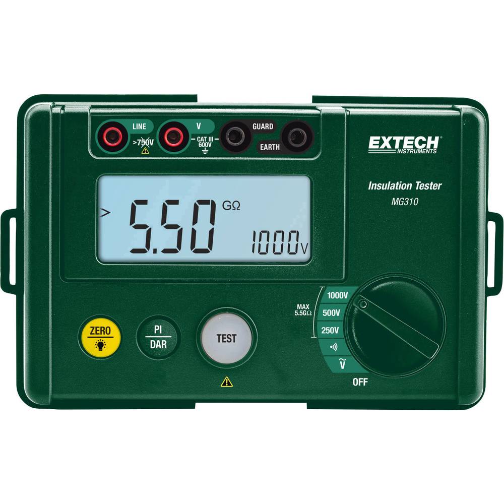 Extech MG310 - isolatiemeter - 250 V, 500 V, 1000 V 5.5 GΩ