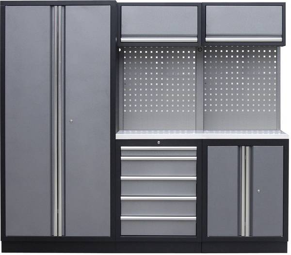 Kunzer WESS1 Werkplaatsmodule (b x h x d) 2275 x 2000 x 458 mm Zwart, Grijs