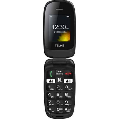Telme X210 Senioren clamshell telefoon Met laadstation Zwart