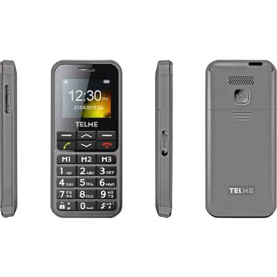 Telme C151 Senioren mobiele telefoon Met laadstation, SOS-knop Spacegrijs