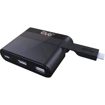 club3D CSV-1534 USB / HDMI Adapter [1x USB-C stekker - 1x HDMI-bus, USB-C bus, USB 2.0 bus A] Zwart  0.05 m