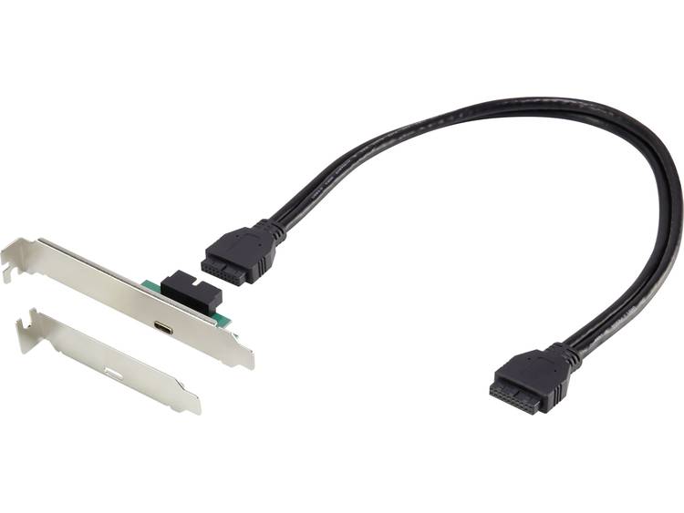 renkforce USB 3.0 Adapter [1x USB-C bus 1x USB 3.0 bus intern 19-polig] Zwart Vergulde steekcontacte