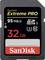 SanDisk Extreme PRO SD-kaart met 32 GB, 95 MB/s snelheid, voor foto- en video-opnames.