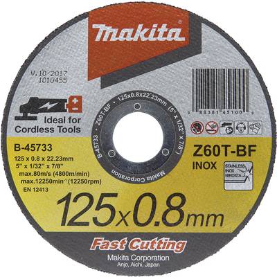 Makita B-45733 B-45733 Doorslijpschijf recht 125 mm 1 stuk(s) Staal, RVS