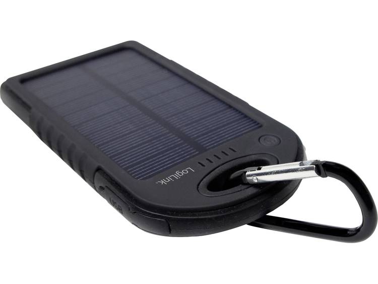 LogiLink universele Solar Lader Logilink 5000 mAh 2x USB zwart (PA0132)