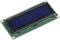 Een blauw LCD-module met zwarte pixels op een groene printplaat. Het wordt vaak gebruikt in elektronica-projecten voor het weergeven van tekst.